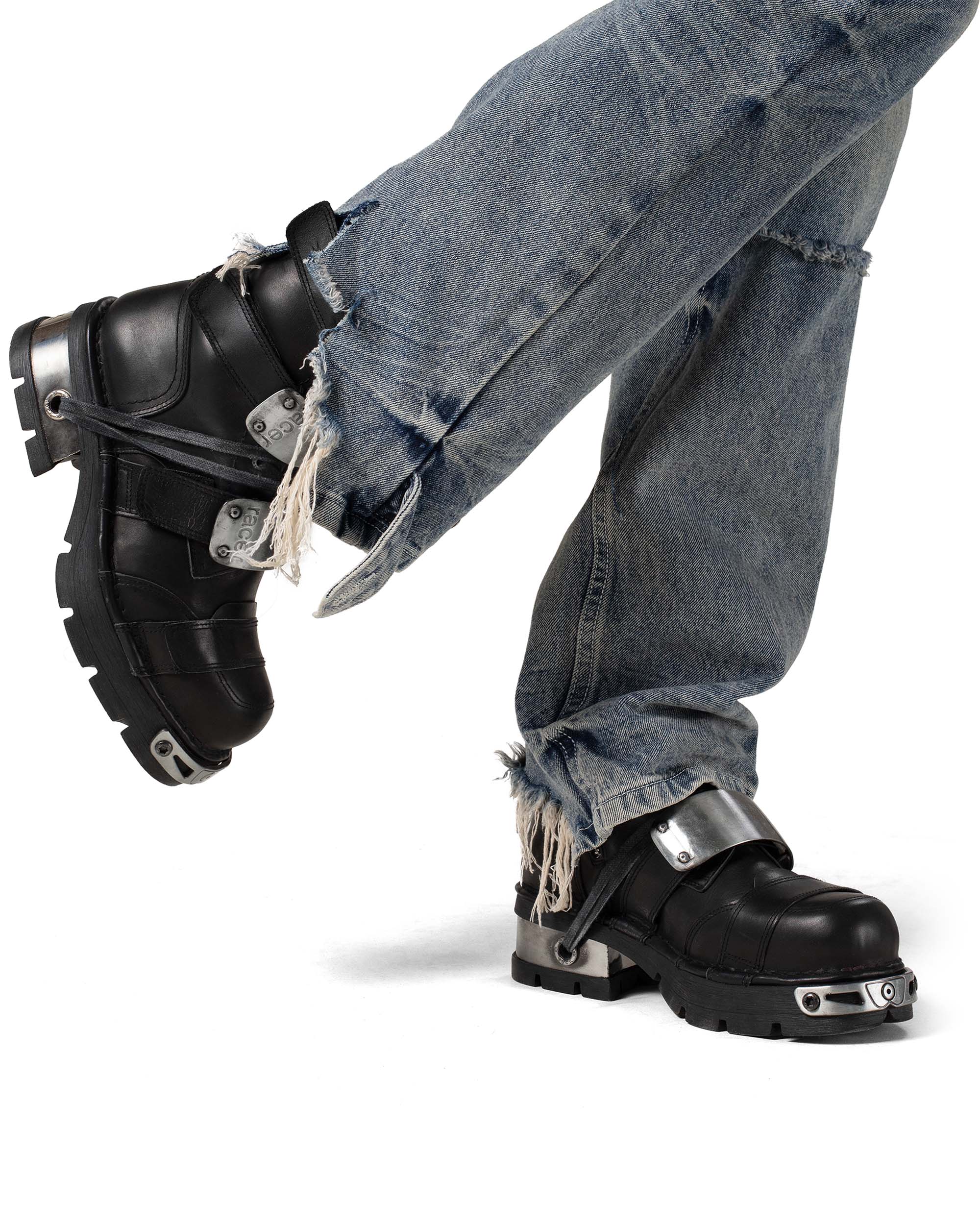 Racer x New Rock Black Boot