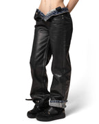 Coated Slim Low-Waist Denim