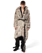 Long Snow Lynx Fur Coat