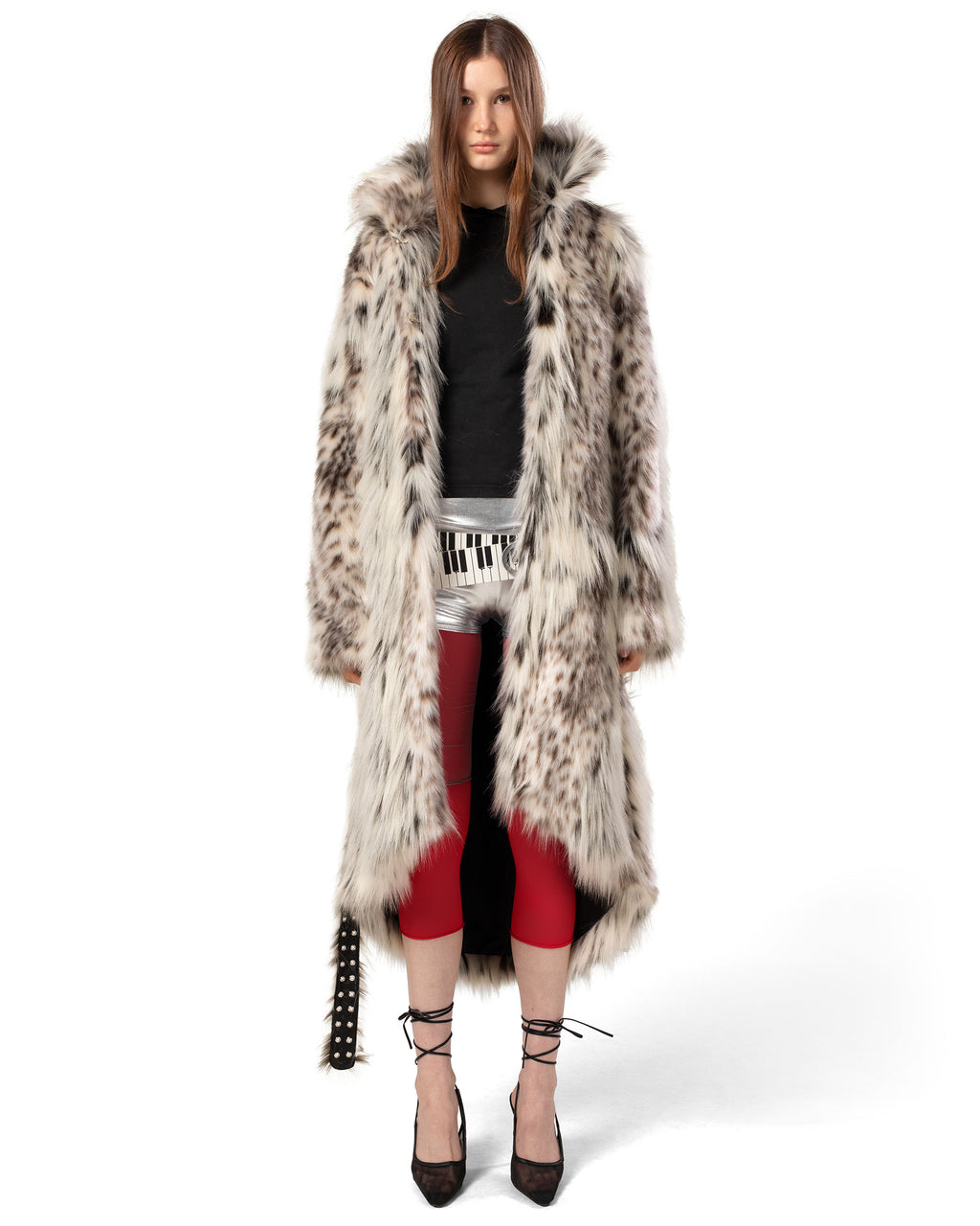 Long Snow Lynx Fur Coat