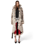 Long Snow Lynx Fur Coat