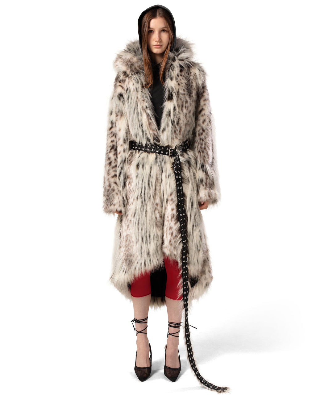 Long Snow Lynx Fur Coat