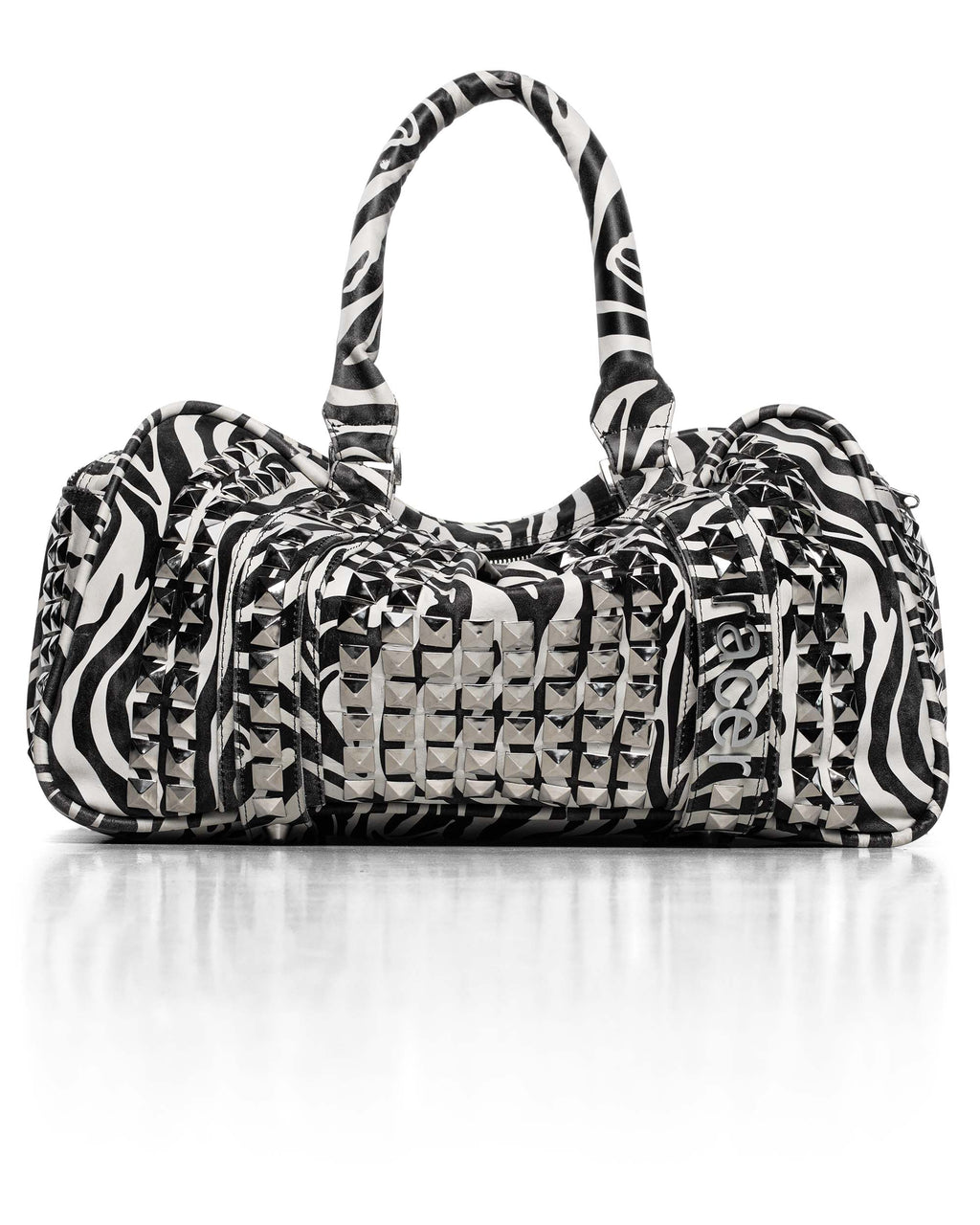 Zebra Studded Leather Bag