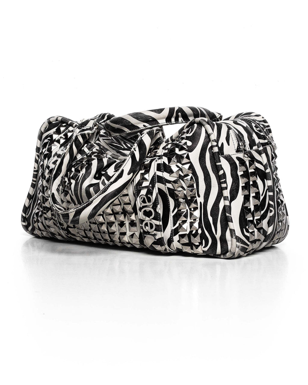 Zebra Studded Leather Bag