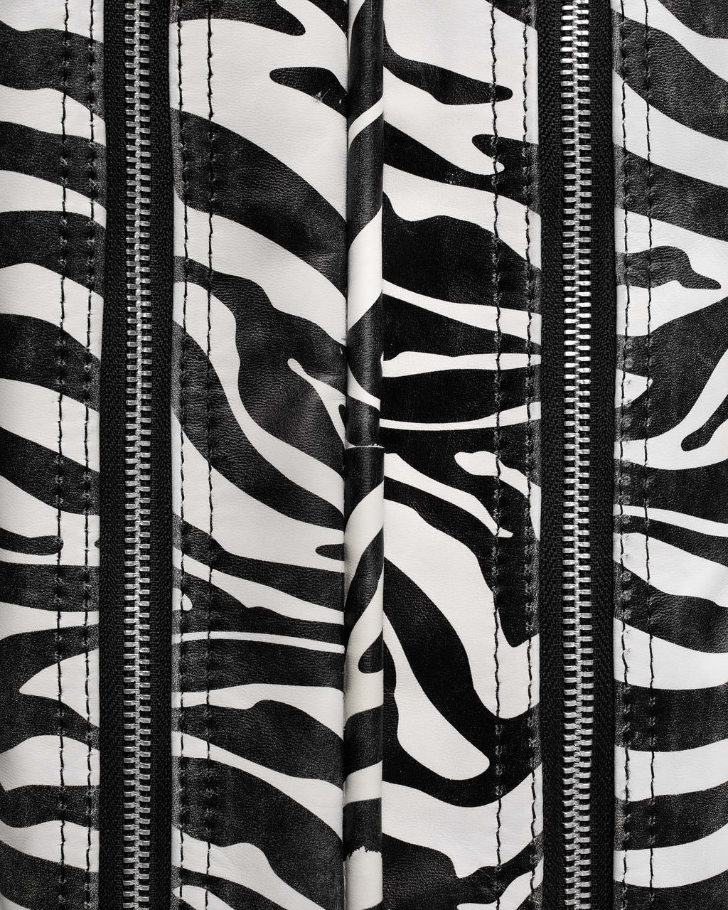 Zebra Studded Leather Bag