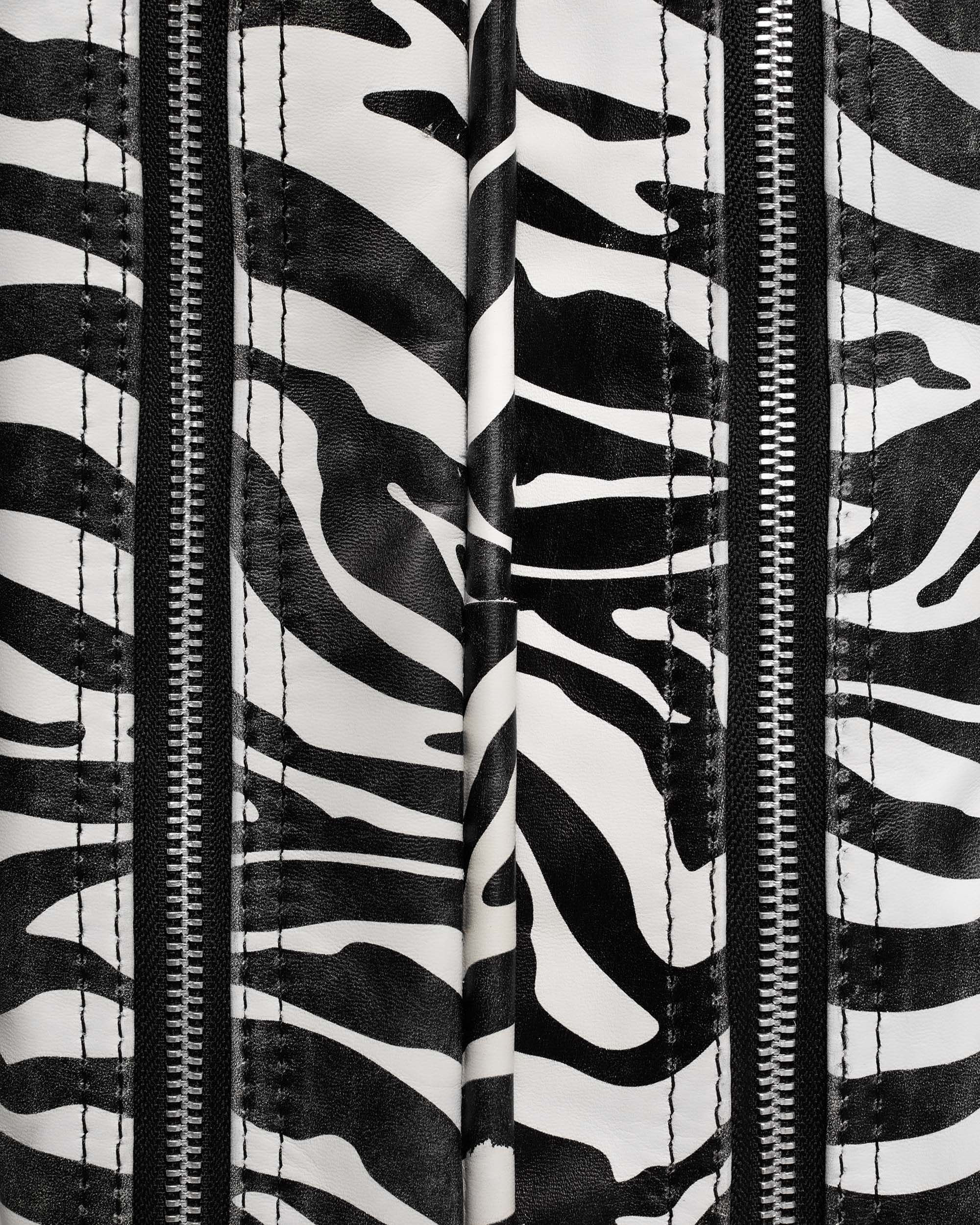 Zebra Studded Leather Bag