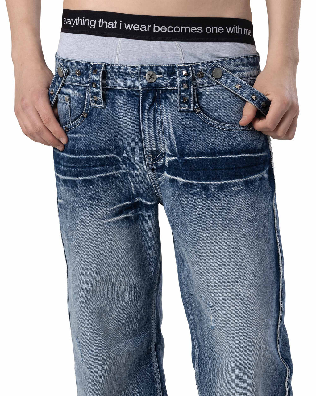 Bleached Studded Denim