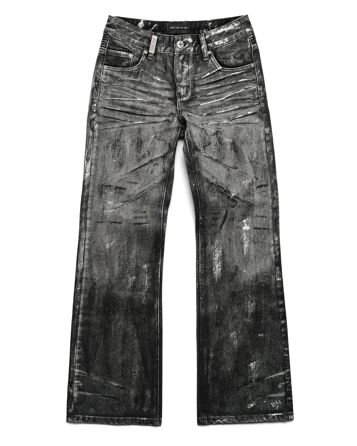 Grey Stained Bootcut Denim