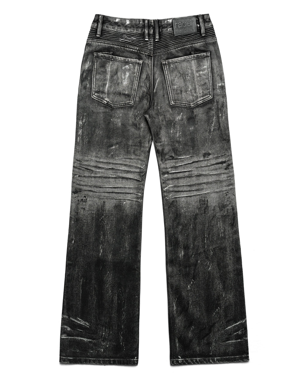 Grey Stained Bootcut Denim