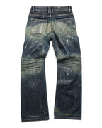 Blue Stained Bootcut Denim
