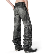 Grey Stained Bootcut Denim