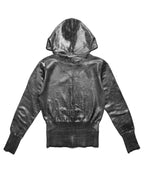 Coated Fitted Knit Hoodie