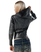 Coated Fitted Knit Hoodie