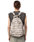 White Split Strap Leather Backpack