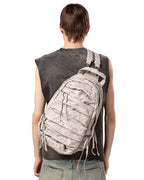 White Split Strap Leather Backpack