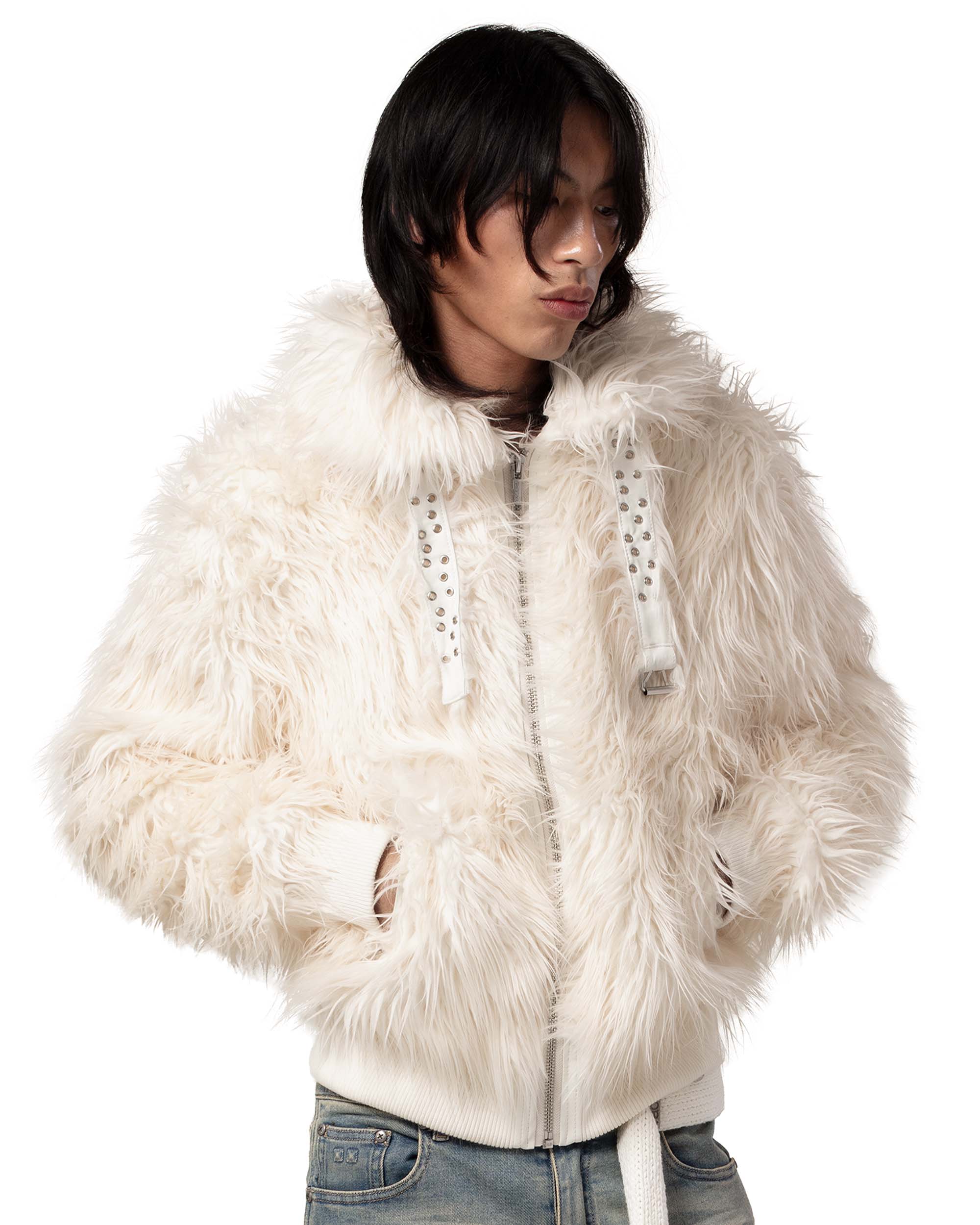 Tundra White Fur Bomber