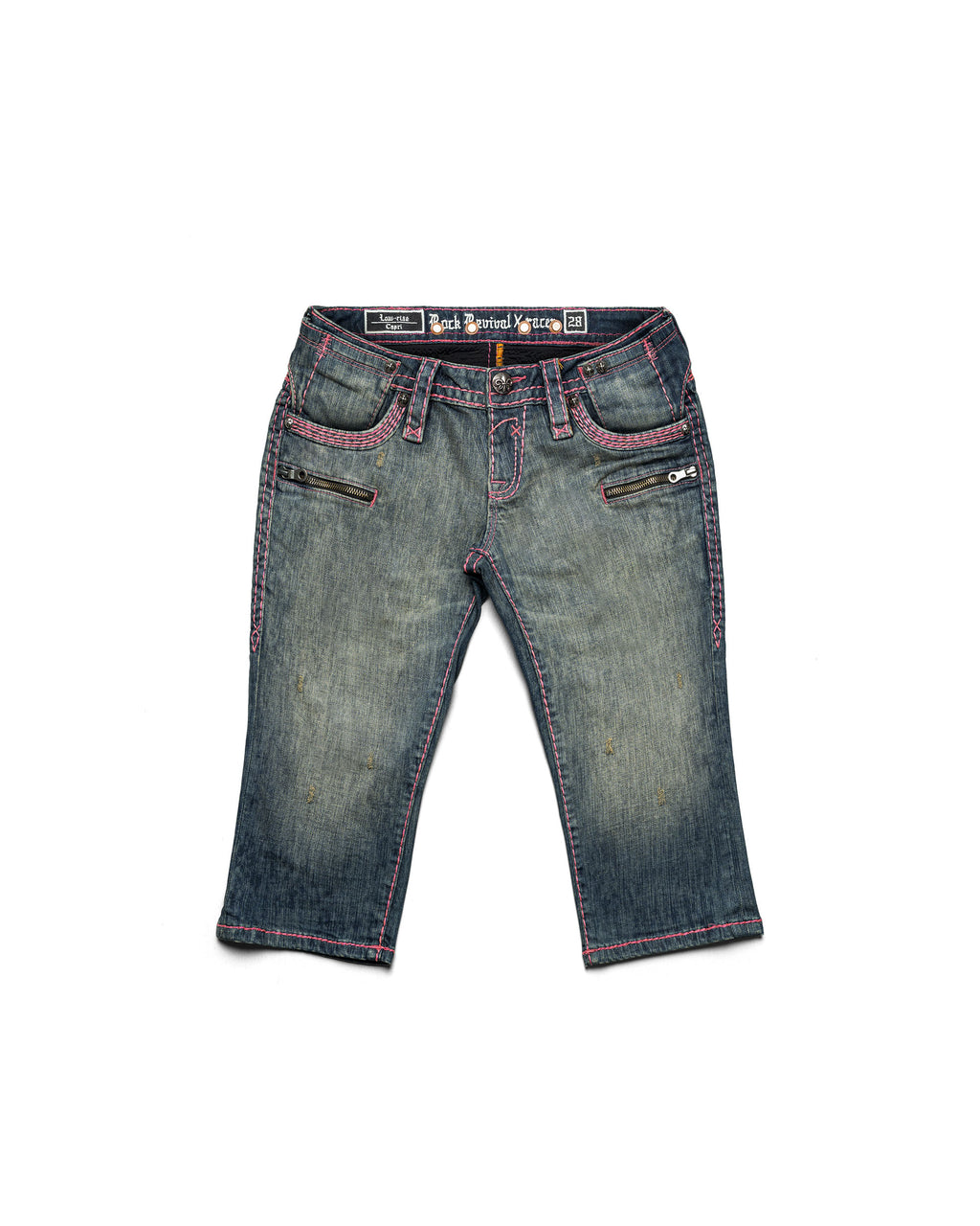 Rock Revival Pink Stitch Capri