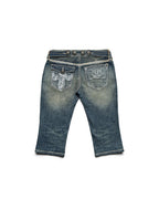 Rock Revival White Stitch Capri