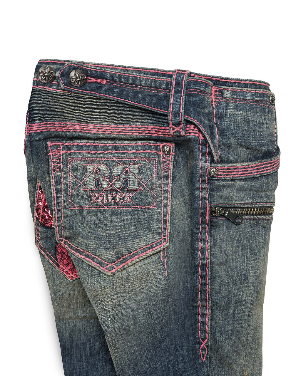 Rock Revival Pink Stitch Capri