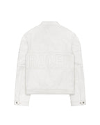 White Embossed Leather Jacket