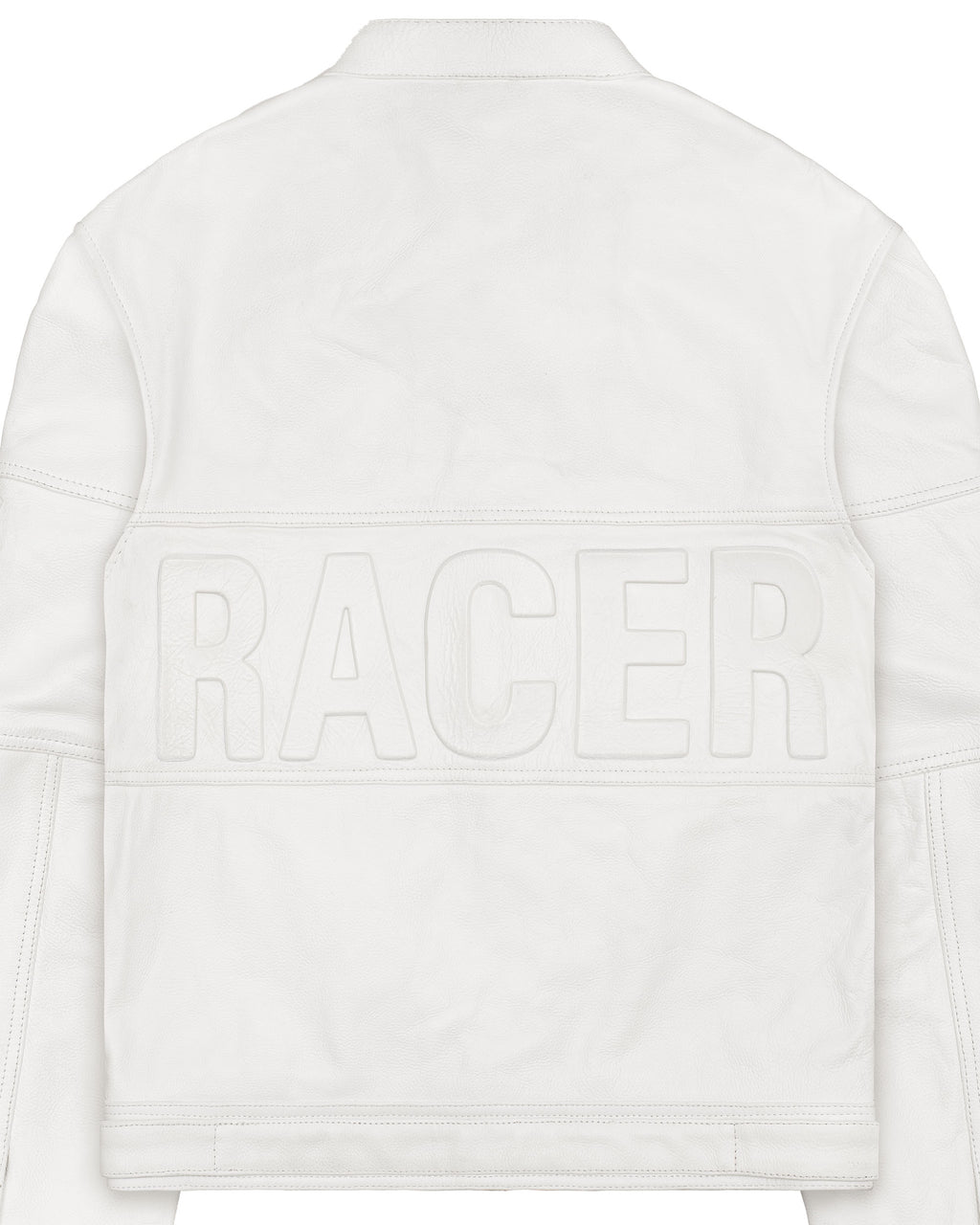 White Embossed Leather Jacket