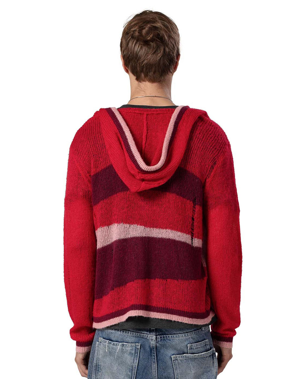 Red Hooded Cardigan