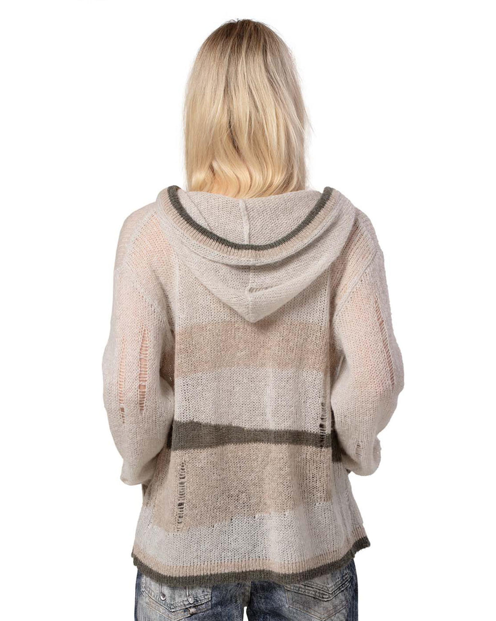 Beige Hooded Cardigan
