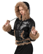 Slim Furry Puffer Jacket