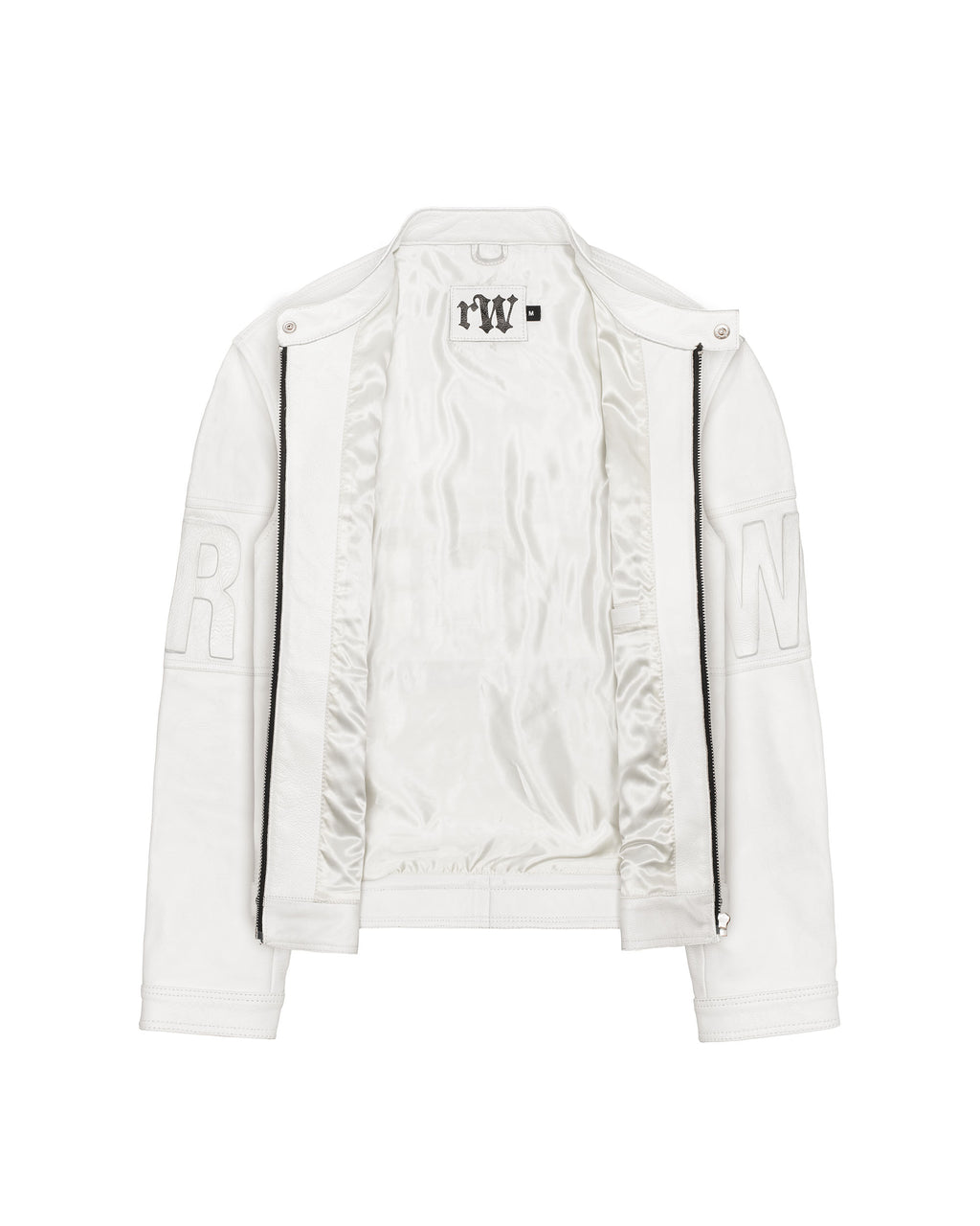 White Embossed Leather Jacket