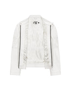 White Embossed Leather Jacket