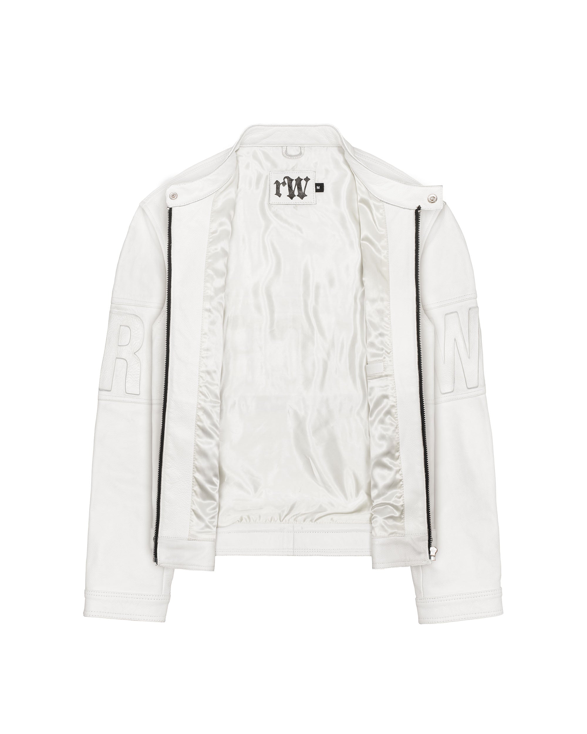 White Embossed Leather Jacket