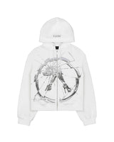 White Jessica Zip Hoodie