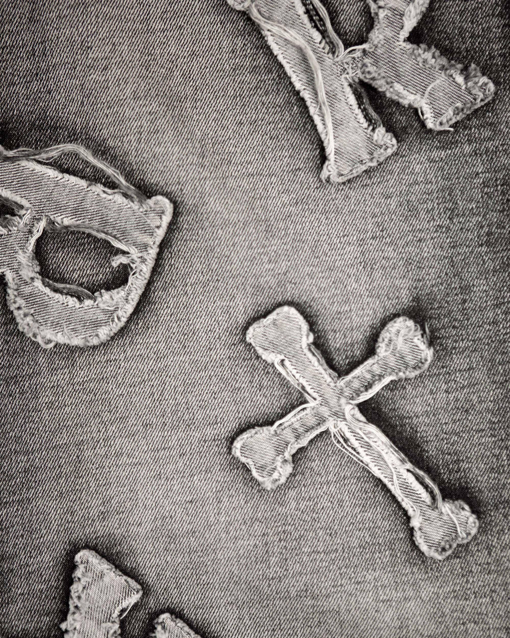 Washed Black Patch Denim