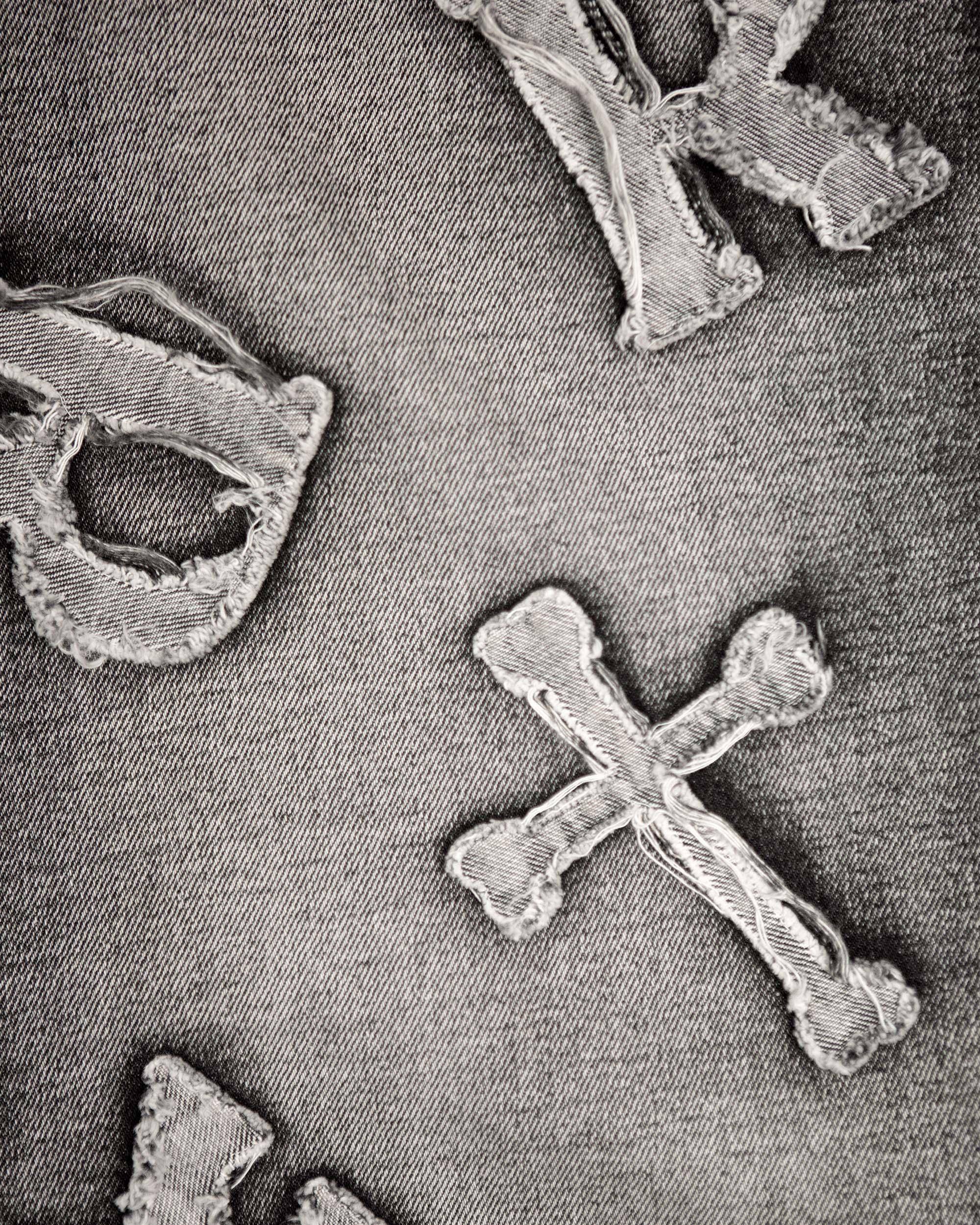 Washed Black Patch Denim