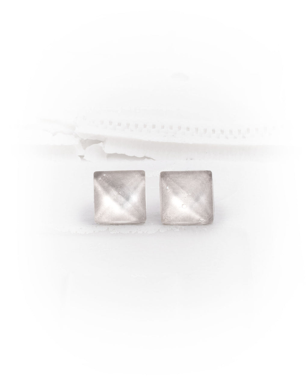 Clear Block Earrings