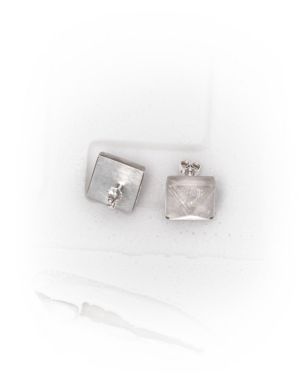 Clear Block Earrings