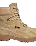 Beige Pony Utility Boots