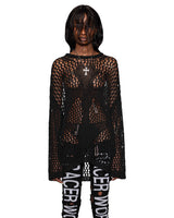 Black Cross Net Sweater