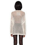 Beige Cross Net Sweater