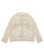 Beige Cross Net Sweater