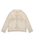 Beige Cross Net Sweater