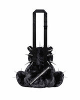 Black Plush Racer Bear Bag